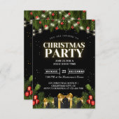 Classy Black Christmas Party Einladungen (Vorne/Hinten)
