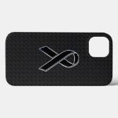 Classy Black Chrome Style Ribbon-Bewusstsein Case-Mate iPhone Hülle (Rückseite (Horizontal))