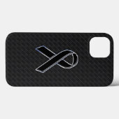 Classy Black Chrome Style Ribbon-Bewusstsein Case-Mate iPhone Hülle (Rückseite (Horizontal))