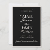 Classy Black Cream Old Money Luxury Chic Wedding Save The Date (Rückseite)