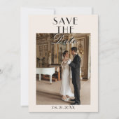 Classy Black Cream Old Money Photo Wedding Save The Date (Vorderseite)