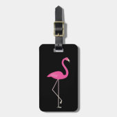 Classy Black Flamingo Gepäcktag Gepäckanhänger (Vorderseite vertikal)