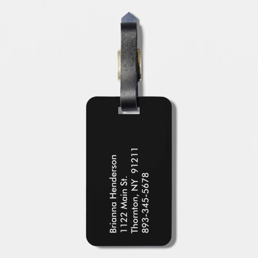 Classy Black Flamingo Gepäcktag Gepäckanhänger (Rückseite vertikal)