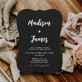 Classy Black Foto Wedding Einladung