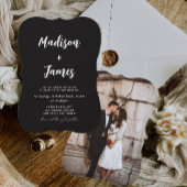 Classy Black Foto Wedding Einladung