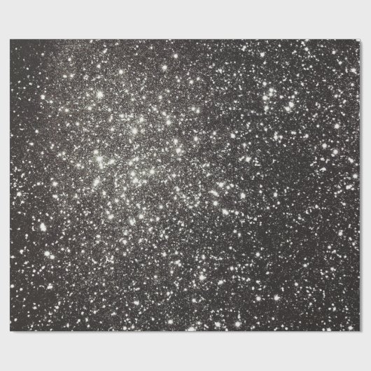 Classy Black Glitzer Shiny Glimmer Glamour Geschenkpapier (Flach)