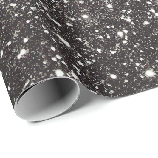 Classy Black Glitzer Shiny Glimmer Glamour Geschenkpapier (Rolleneckpunkt)