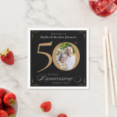 Classy Black Gold Calligraphy Nickerchen zum 50. J Serviette (Beispiel)