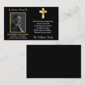 Classy Black Gold Cross Gedenkkarte Foto Visitenkarte (Vorne/Hinten)