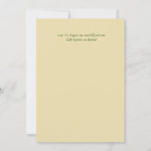 Classy Black Gold Greenery Wreath Wedding Einladun (Rückseite)