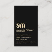 Classy Black Gold Pattern Luxury Style Visitenkarte (Rückseite)