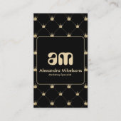 Classy Black Gold Pattern Luxury Style Visitenkarte (Vorderseite)