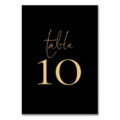 Classy Black Gold Script Wedding Tischnummer (Vorderseite)
