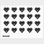 Classy Black Gray und Hearts Wavy Silver Vielen Da Herz-Aufkleber (Blatt)