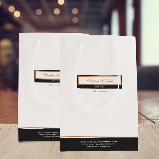 Classy Black Ivory Mittlere Geschenktüte