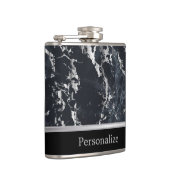 Classy Black Marble Stone Design Flachmann (Rechts)