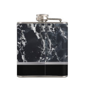 Classy Black Marble Stone Design Flachmann (Rückseite)