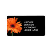 Classy Black & Orange Gerbera Daisy Adressaufkleber (Vorne)