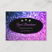 Classy Black Pink Lila Sparkle Glitzer Diamonds Visitenkarte (Vorderseite)