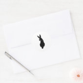 Classy Black Rabbit Silhouette Runder Aufkleber (Umschlag)