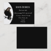 Classy Black Raven Bird Business Service Shop Visitenkarte (Vorne/Hinten)