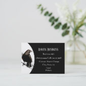 Classy Black Raven Bird Business Service Shop Visitenkarte (Stehend Vorderseite)