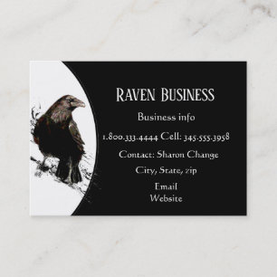 Classy Black Raven Bird Business Service Shop Visitenkarte