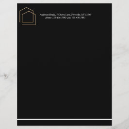 Classy Black Real Anwesen Briefbogen
