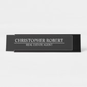Classy Black Real Anwesen Schreibtischnamensplakette (Vorderseite )