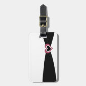 Classy Black Ribbon Gepäckmarke Gepäckanhänger (Vorderseite vertikal)