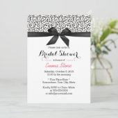 Classy Black Ribbon Leopard Print Brautparty Einladung (Stehend Vorderseite)