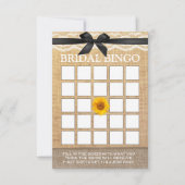Classy Black Ribbon Sonnenblume Burlap Bridal Bing (Vorderseite)