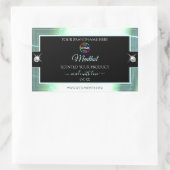 Classy Black Shiny Ice Blue Logo-Label Rechteckiger Aufkleber (Tasche)