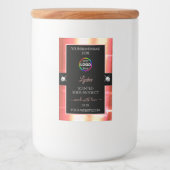 Classy Black Shiny Rose Golden Logo-Label Lebensmitteletikett (Vorderseite)