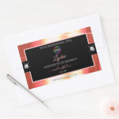 Classy Black Shiny Rose Golden Logo-Label Rechteckiger Aufkleber (Umschlag)