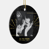 Classy Black Velvet Gold Feuerwerk Erste Weihnacht Keramik Ornament (Rechts)