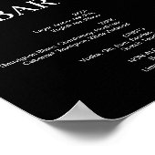 Classy Black Wedding Bar Sign Poster (Ecke)