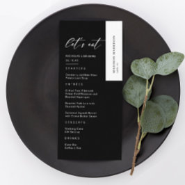 Classy Black Wedding Menükarte