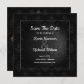 Classy Black Wedding speichern das Datum Save The Date (Vorne/Hinten)