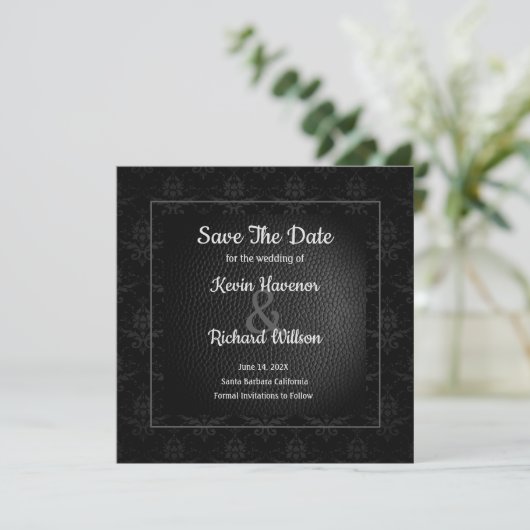 Classy Black Wedding speichern das Datum Save The Date (Stehend Vorderseite)