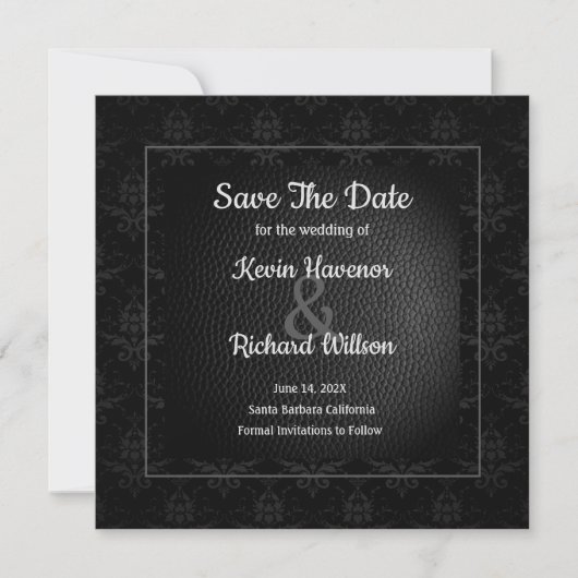 Classy Black Wedding speichern das Datum Save The Date (Vorderseite)