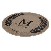 Classy Black Wheat Laurels Burlap - Personalisiert Schneidebrett (Ecke)