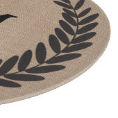Classy Black Wheat Laurels Burlap - Personalisiert Schneidebrett (Ecke)