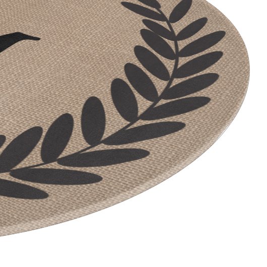 Classy Black Wheat Laurels Burlap - Personalisiert Schneidebrett (Ecke)