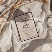 Classy Black White Old Money All In  One Wedding Einladung