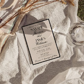 Classy Black White Old Money Luxury Fancy Wedding Einladung