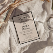 Classy Black White Old Money Photo QR Code Wedding Einladung