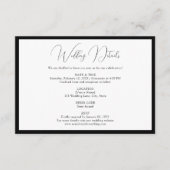 Classy Black & White Script Border Wedding Details Begleitkarte (Vorderseite)