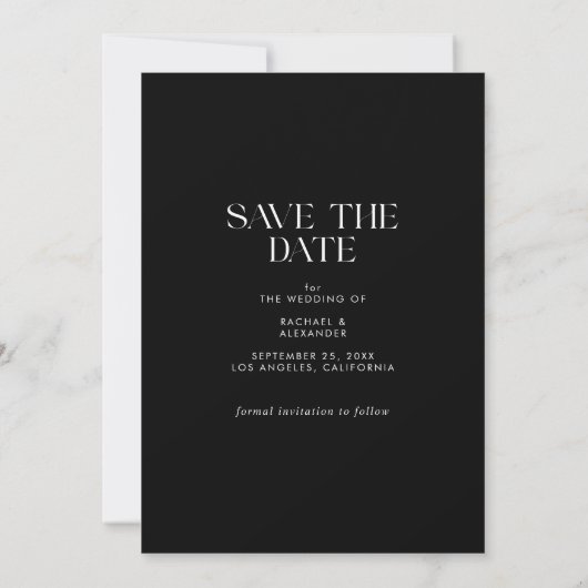 Classy Black Wir werden verheiratet Arch Foto Save The Date (Rückseite)