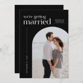 Classy Black Wir werden verheiratet Arch Foto Save The Date (Vorne/Hinten)